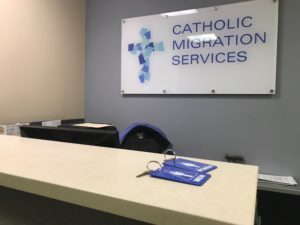 Catholic Migration Services' office in Sunnyside, Queens.